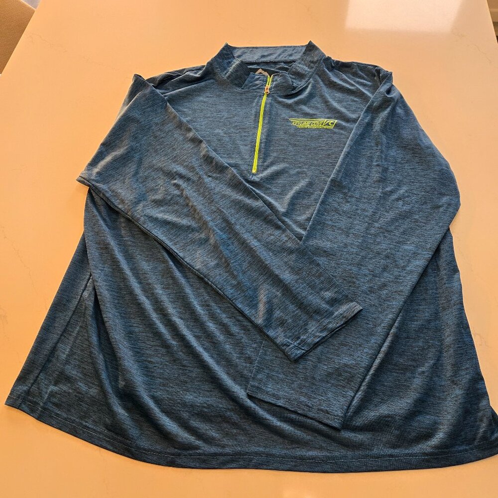 Siver Tech Keylime Cove Long Sleeve 3/4 Zip Dri Fit Running Top Blue Large